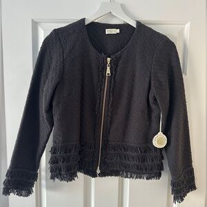 Spartina 449 Black Fringe Blazer - Size XS NWT